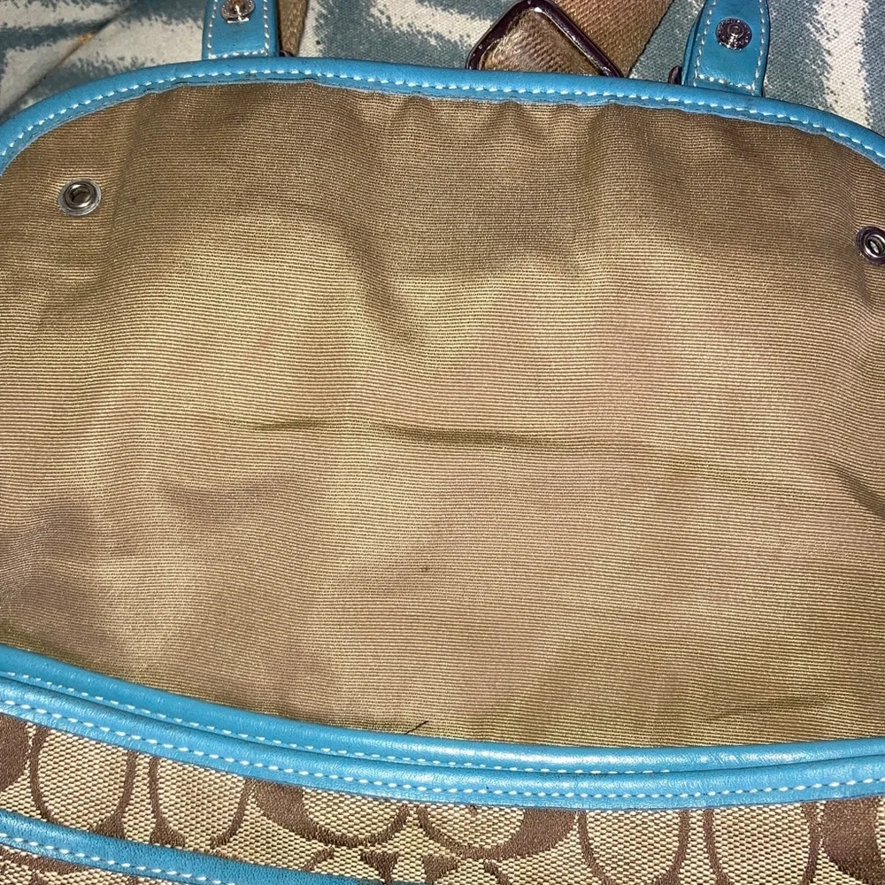 Vintage‎ Coach Stylish Blue and Brown Women's Bag